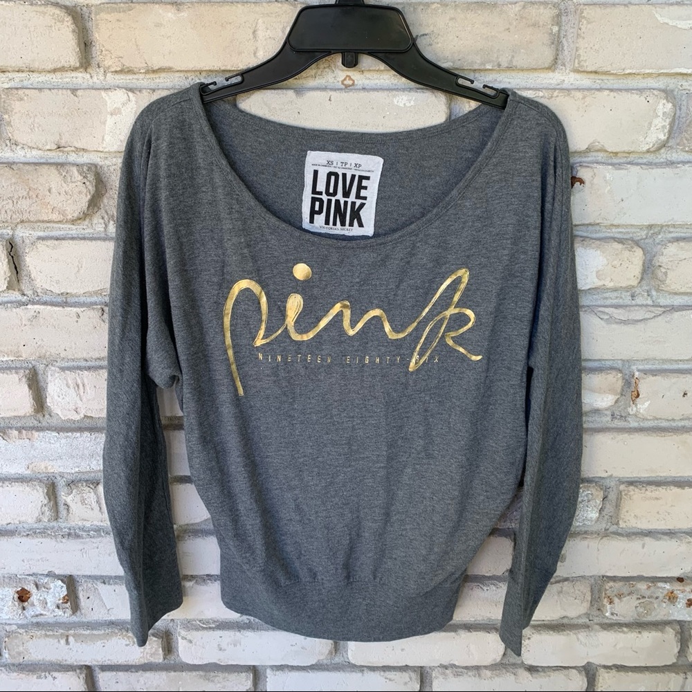Victoria Secret Pink gray long sleeve top